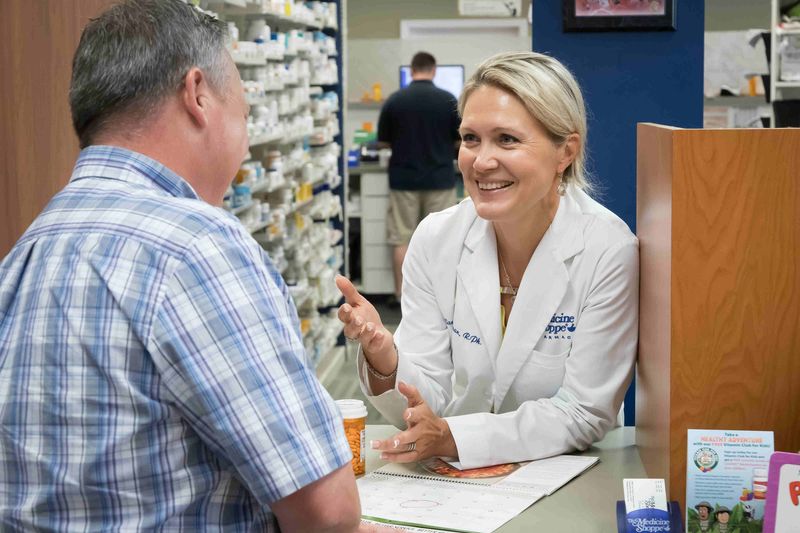 Pharmacist helping a patient at The Medicine Shoppe Pharmacy in Tampa